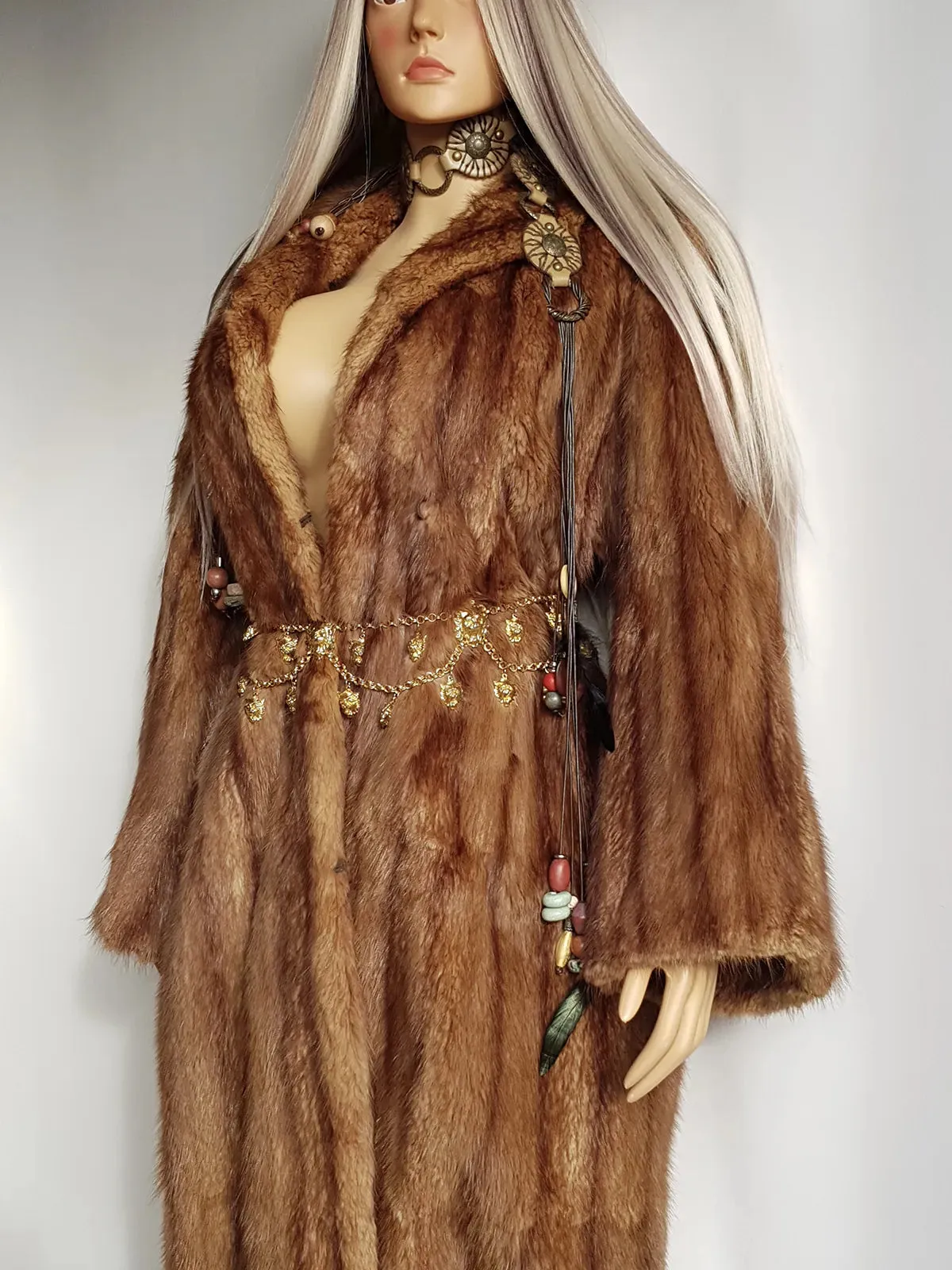 1940s Vintage Italian Fur Coat - Rich Golden Brown - Absolutely Gorgeous - Soft & Dreamy - Full Length