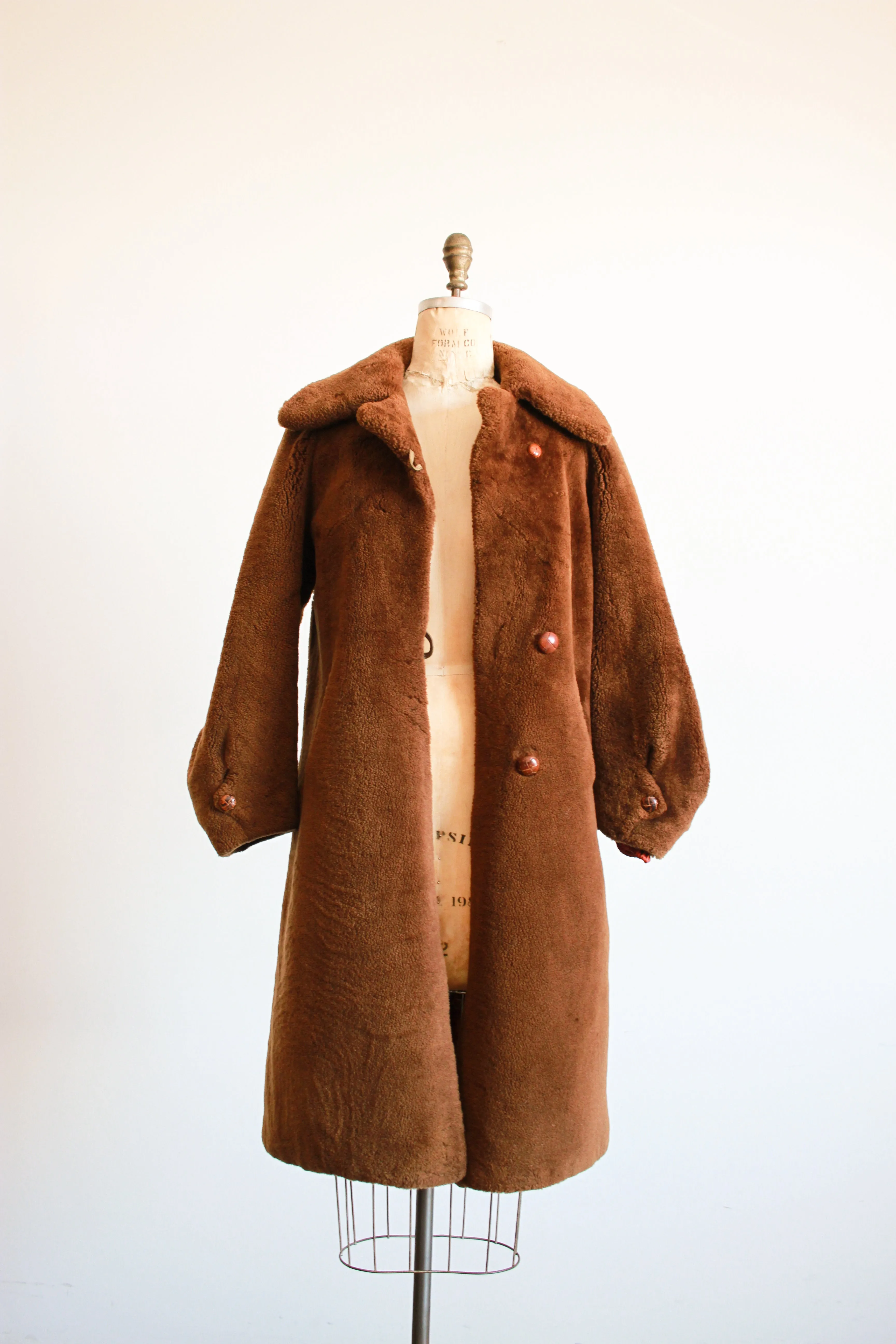 1960s Brown Faux Fur Teddy Coat