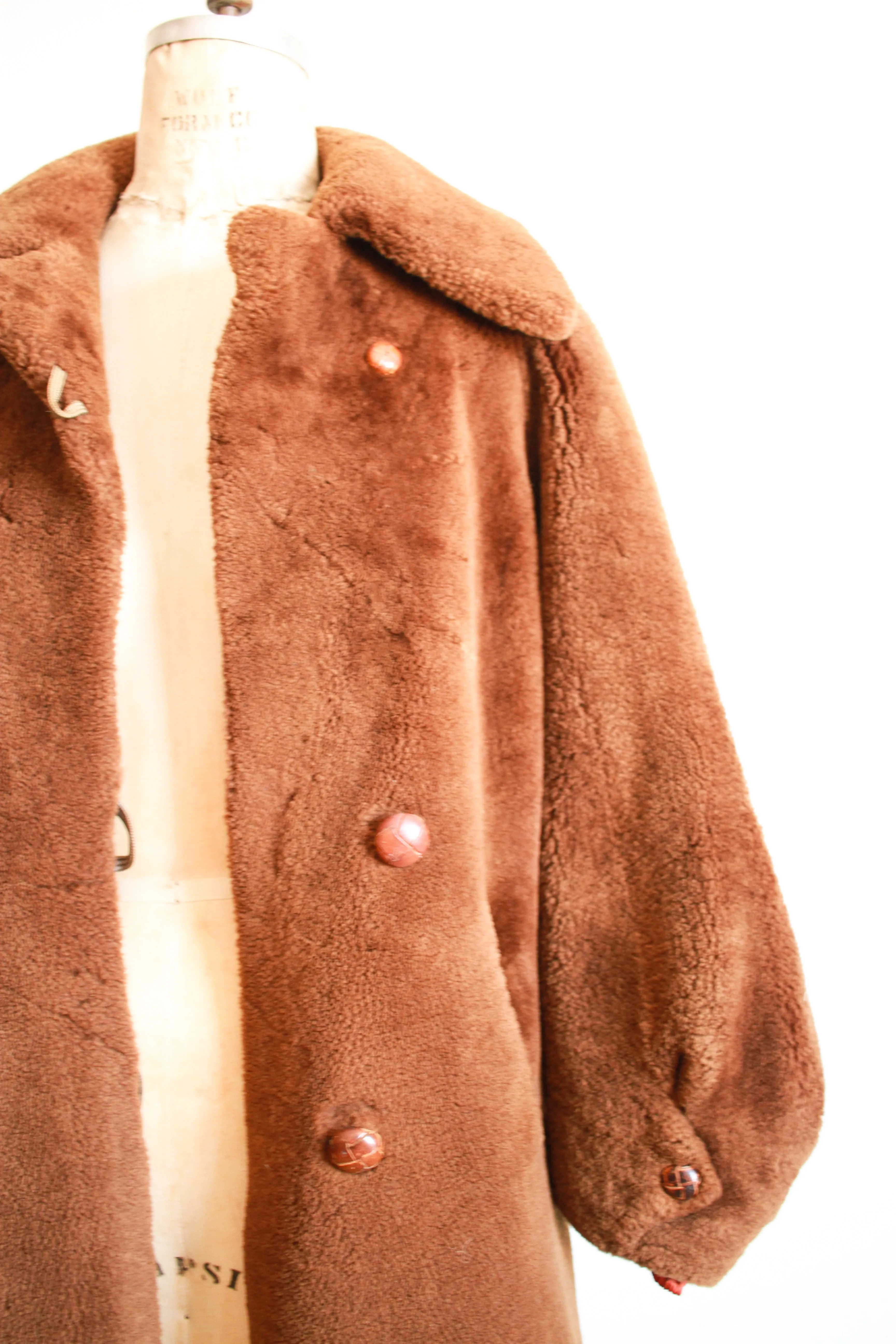 1960s Brown Faux Fur Teddy Coat