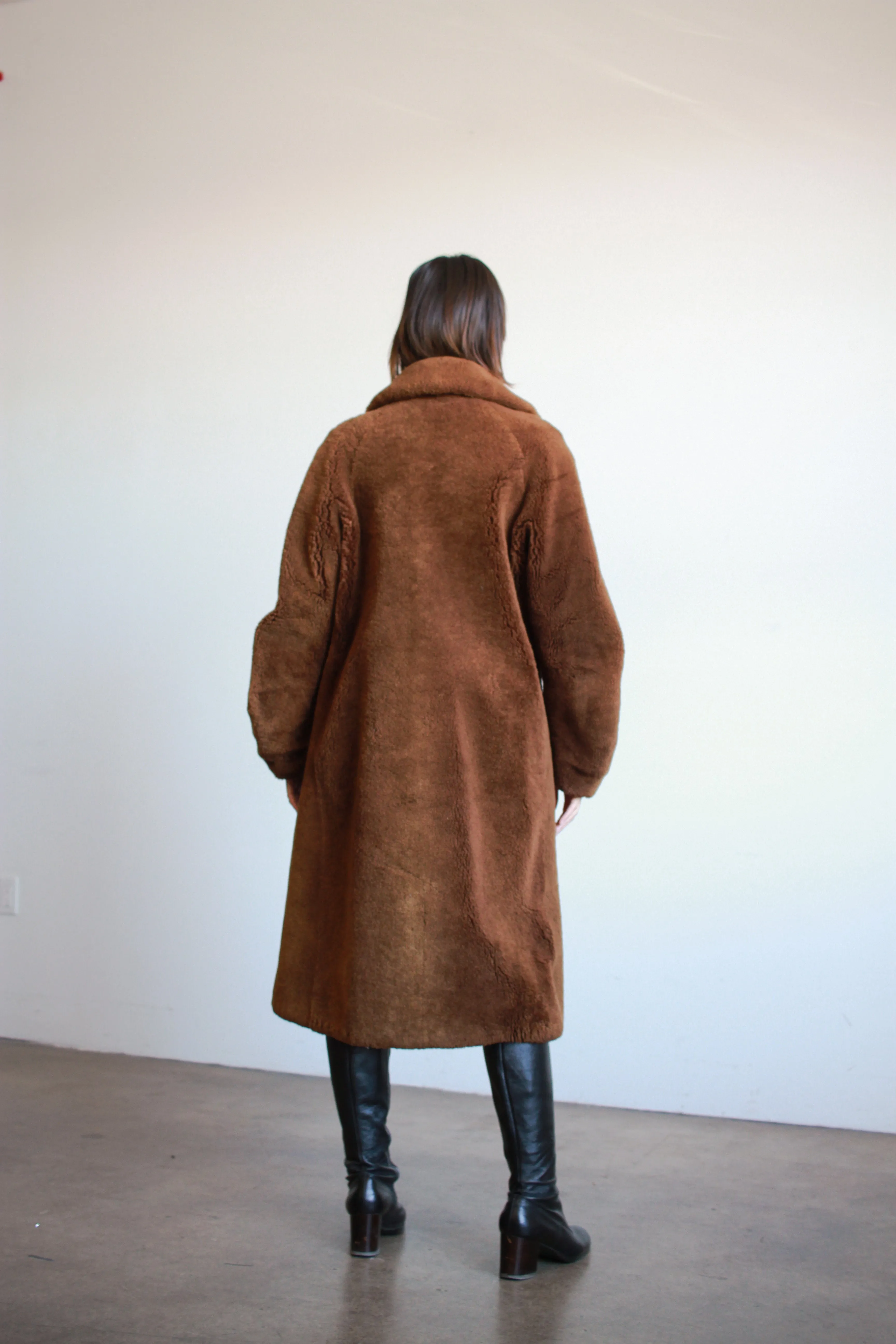 1960s Brown Faux Fur Teddy Coat