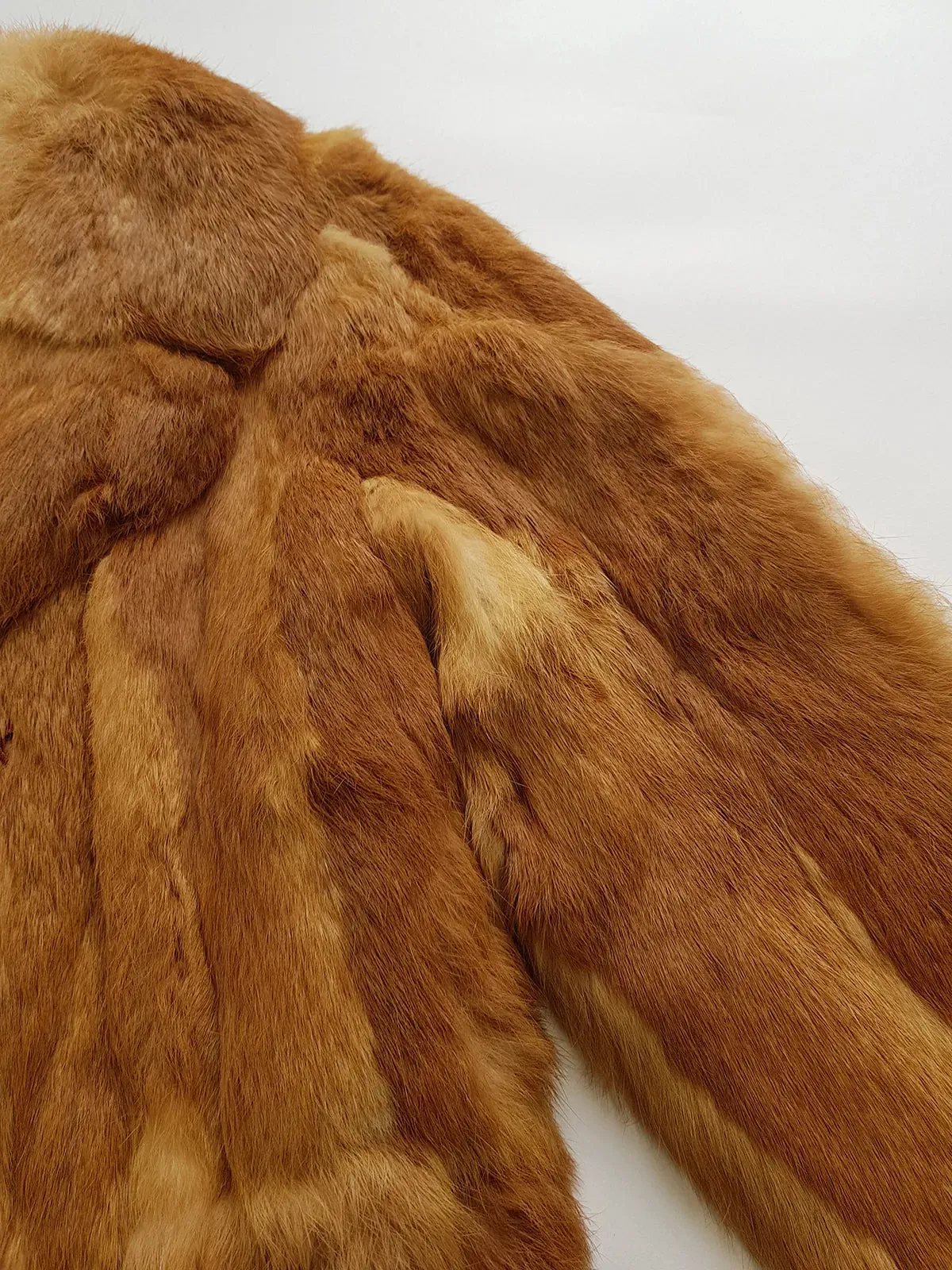 1960s Vintage Caramel Rabbit Fur Coat - Diamond Pattern - Rich Golden Caramel - Absolutely Gorgeous - Soft & Dreamy - Hip Length