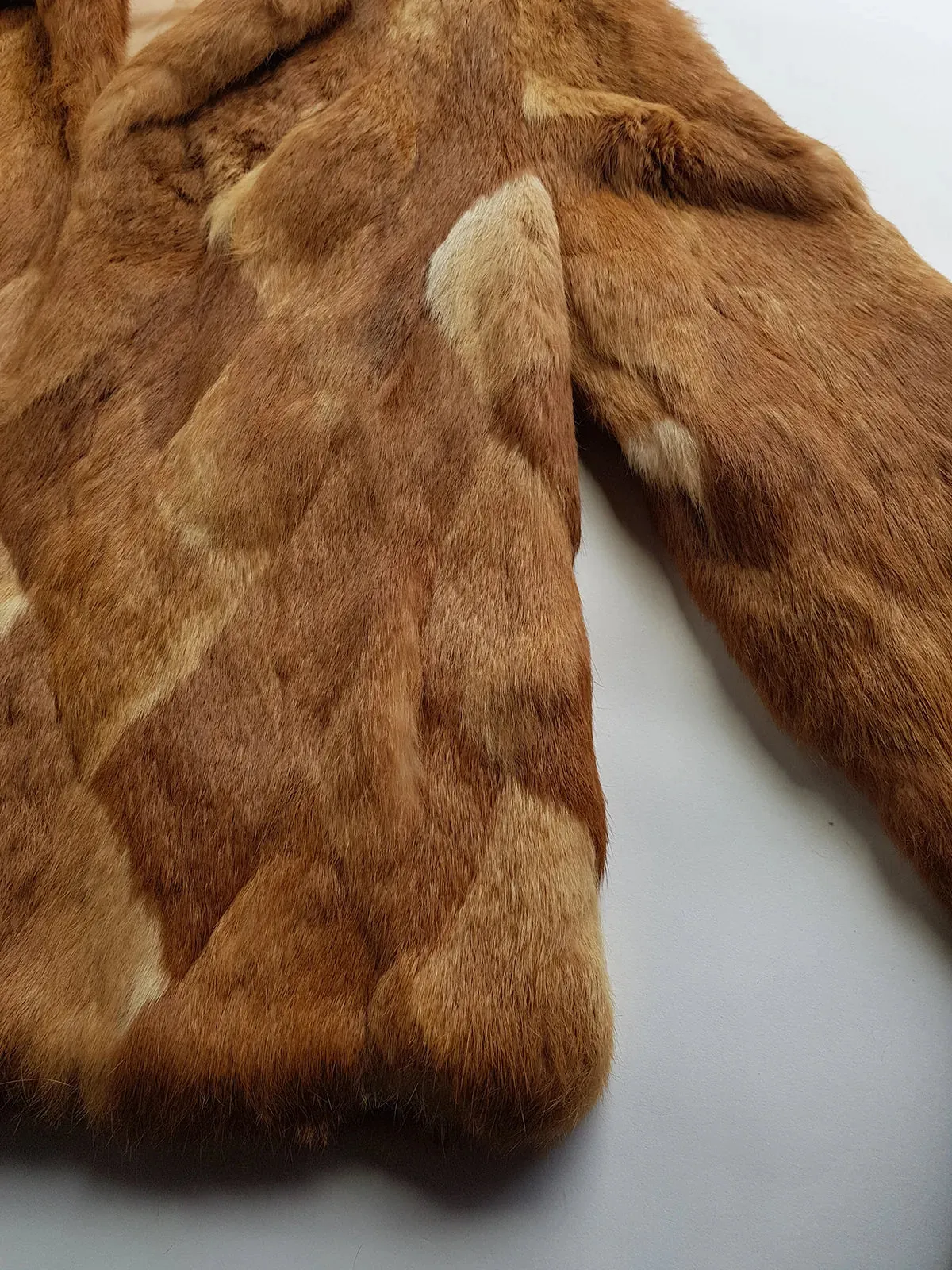 1960s Vintage Caramel Rabbit Fur Coat - Diamond Pattern - Rich Golden Caramel - Absolutely Gorgeous - Soft & Dreamy - Hip Length