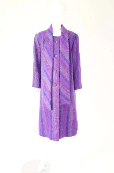 1980s Purple Mohair Coat Jacket