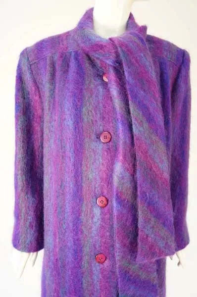 1980s Purple Mohair Coat Jacket