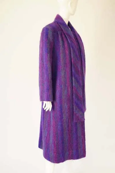 1980s Purple Mohair Coat Jacket