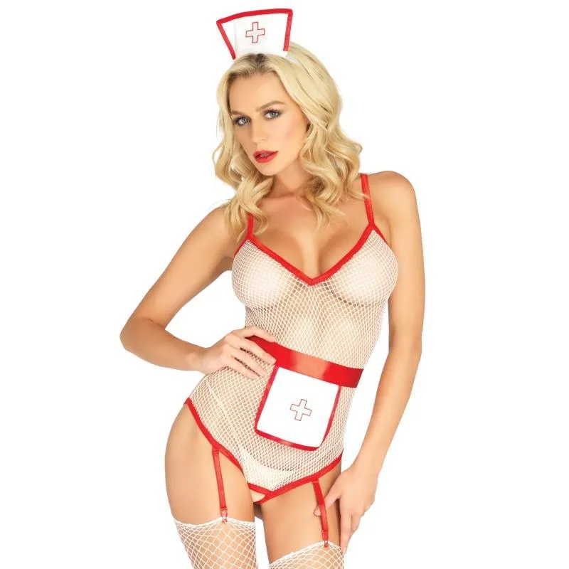 3 Pc. t.l.c. Nurse - One Size - White/ Red