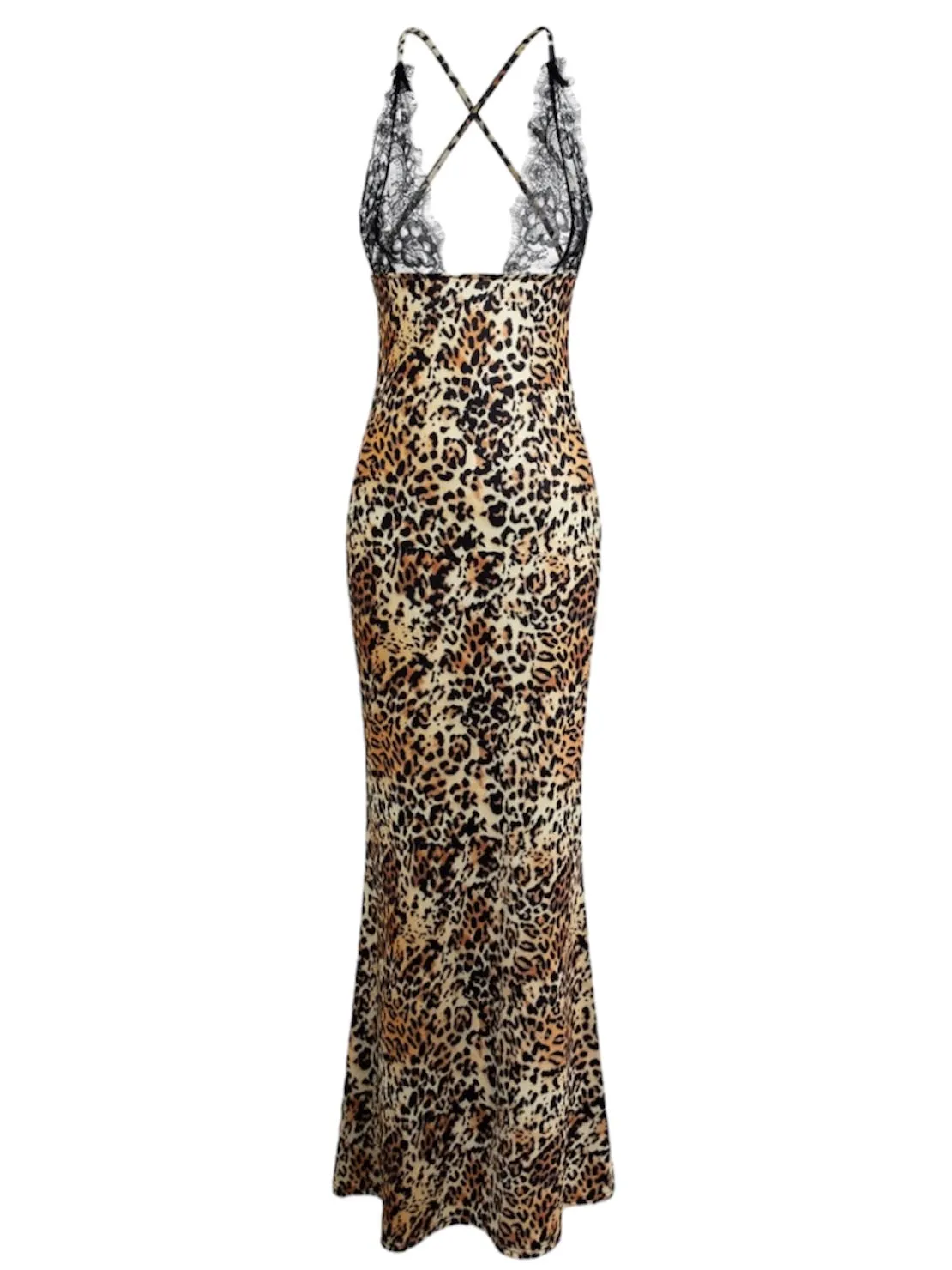 A&A Lace And Leopard Print Maxi Dress