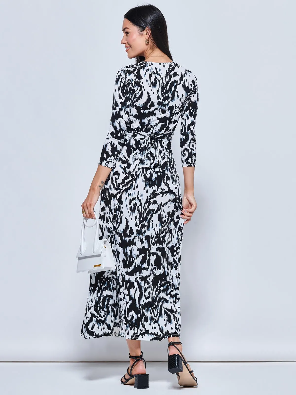 Abstract Print Jersey Maxi Dress, Abstract Multi