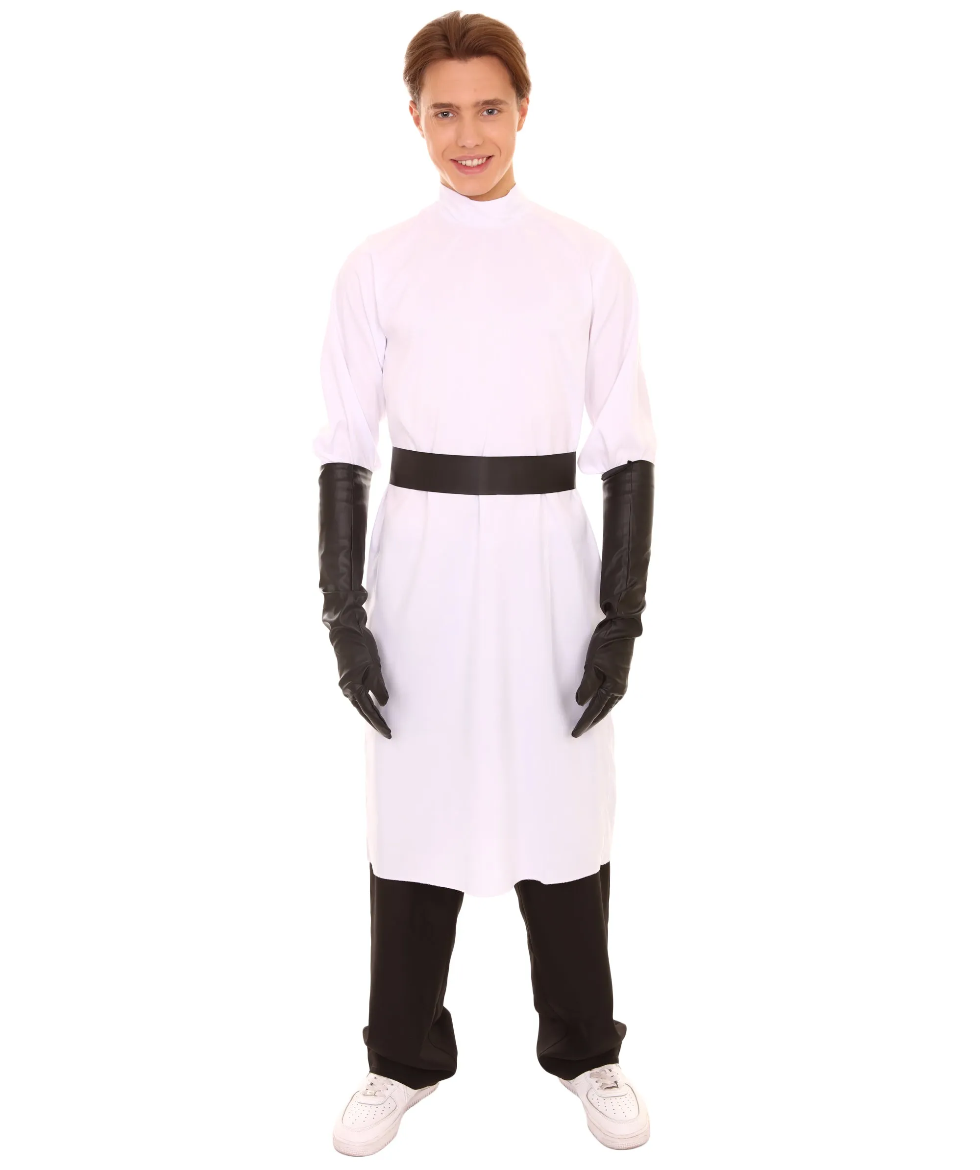 Adult Men's Mad Scientist Costume | White Black belted Cosplay Costume