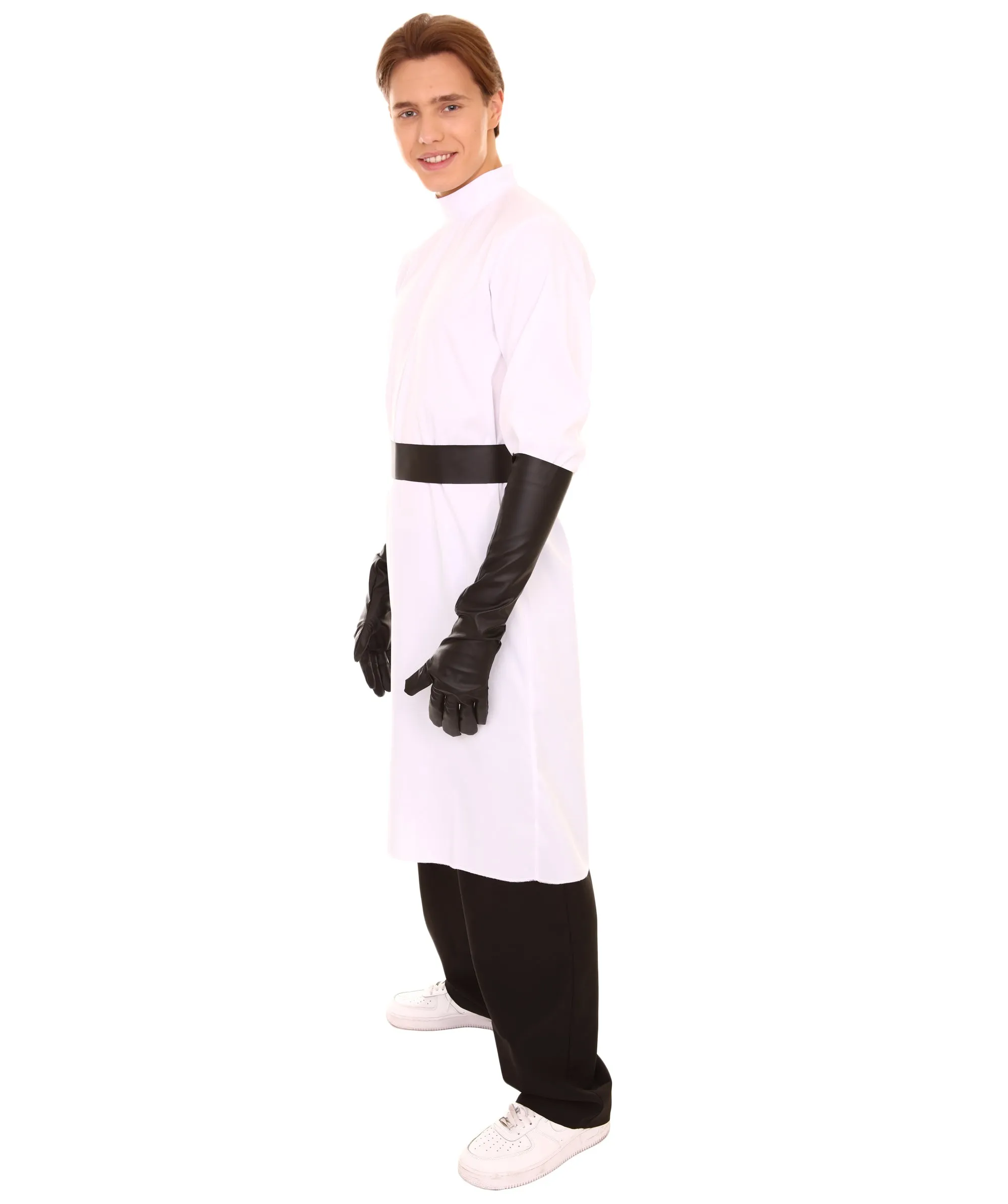 Adult Men's Mad Scientist Costume | White Black belted Cosplay Costume