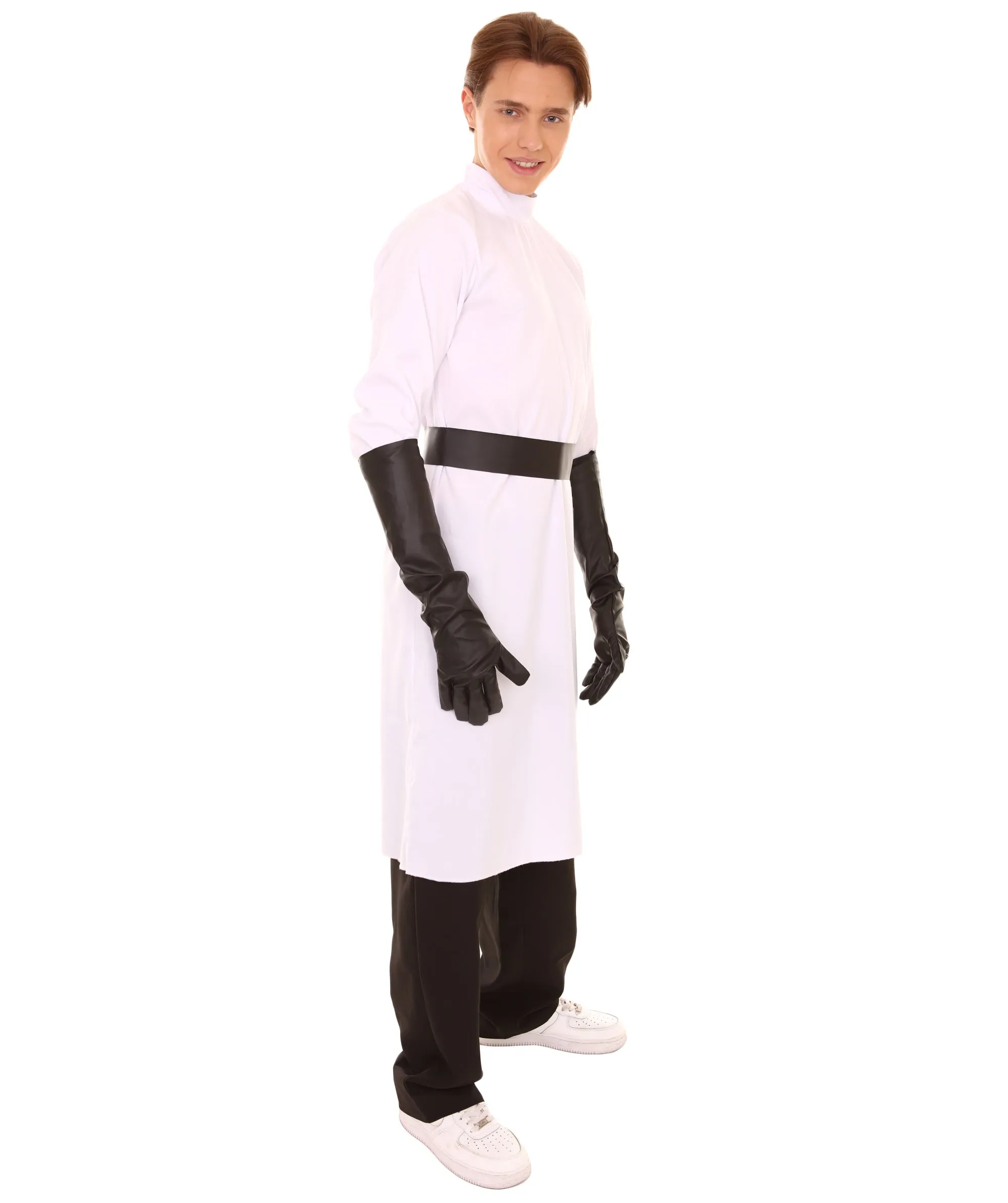 Adult Men's Mad Scientist Costume | White Black belted Cosplay Costume