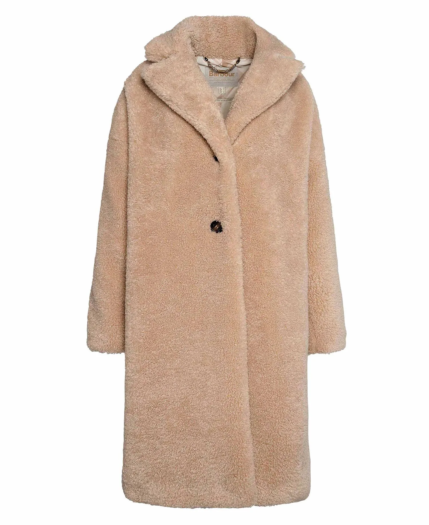 Ambani Teddy Coat - Beige/Winter White Tartan