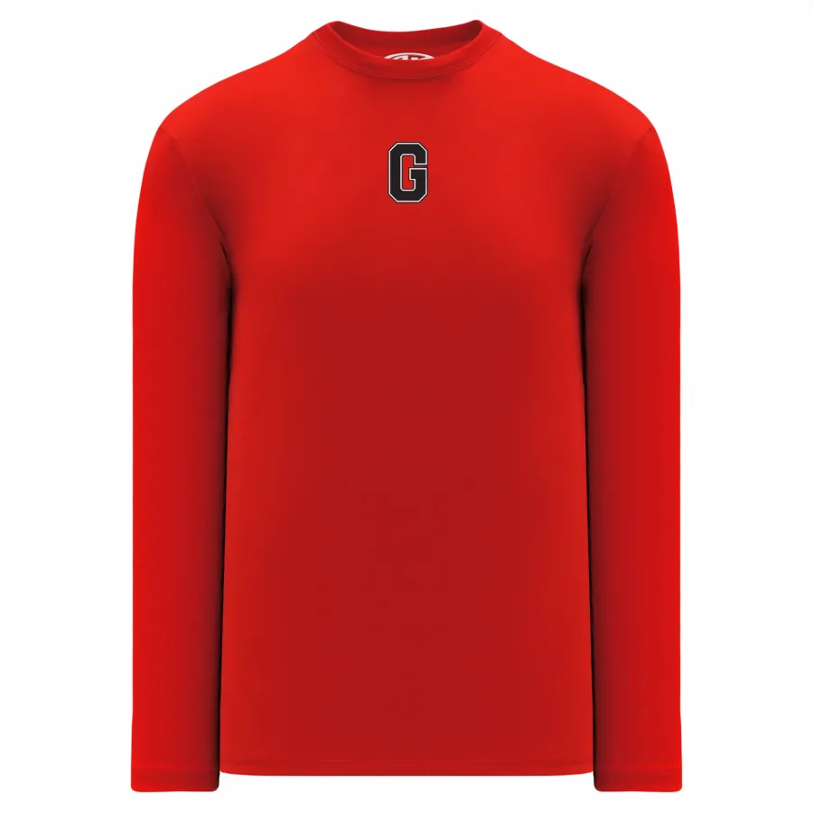 Athletic Knit A1900 Georgina Bulldogs Long Sleeve Tee - Red