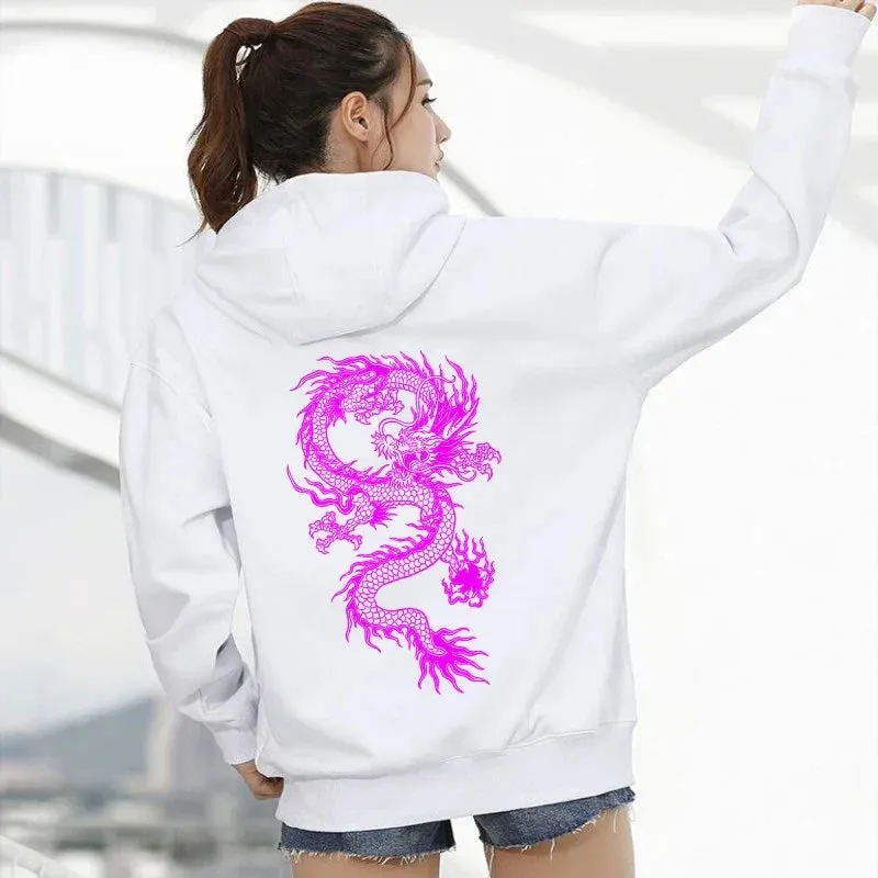 Back To School Joskaa Chinese Dragon Print Gothic Streetwear Long Sleeve Zip Up Hoodies Y2k Grunge Clothes Sweatshirt Fashion Punk Sport Coat Pullover