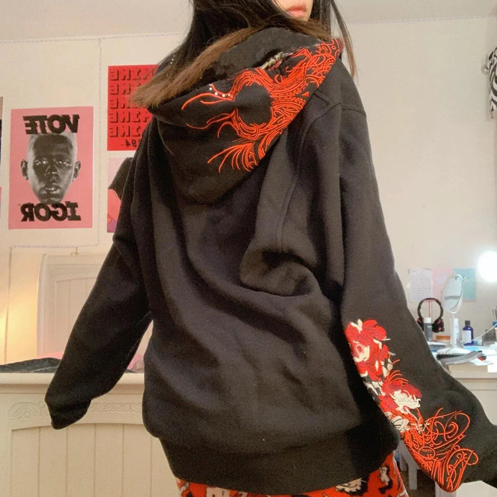 Back To School Joskaa Vintage Gothic Grunge Skull Print Zip Up Hoodies Dark Academia Harajuku Sweatshirts Autunm Aesthetic Coat Tops Y2k