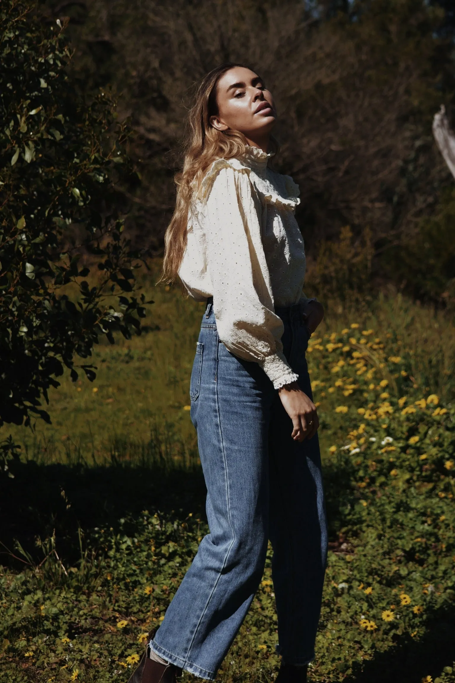 BAMBI BLOUSE IVORY COTTON LACE