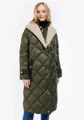 Barbour Womens Tolsta Quilted Long Coat, Khaki