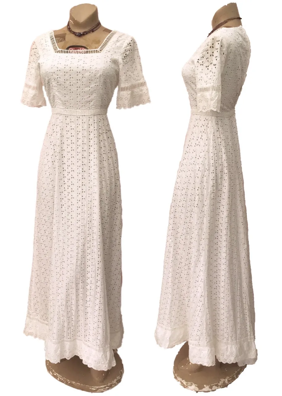 Beautiful Broderie Anglaise Boho Wedding Dress