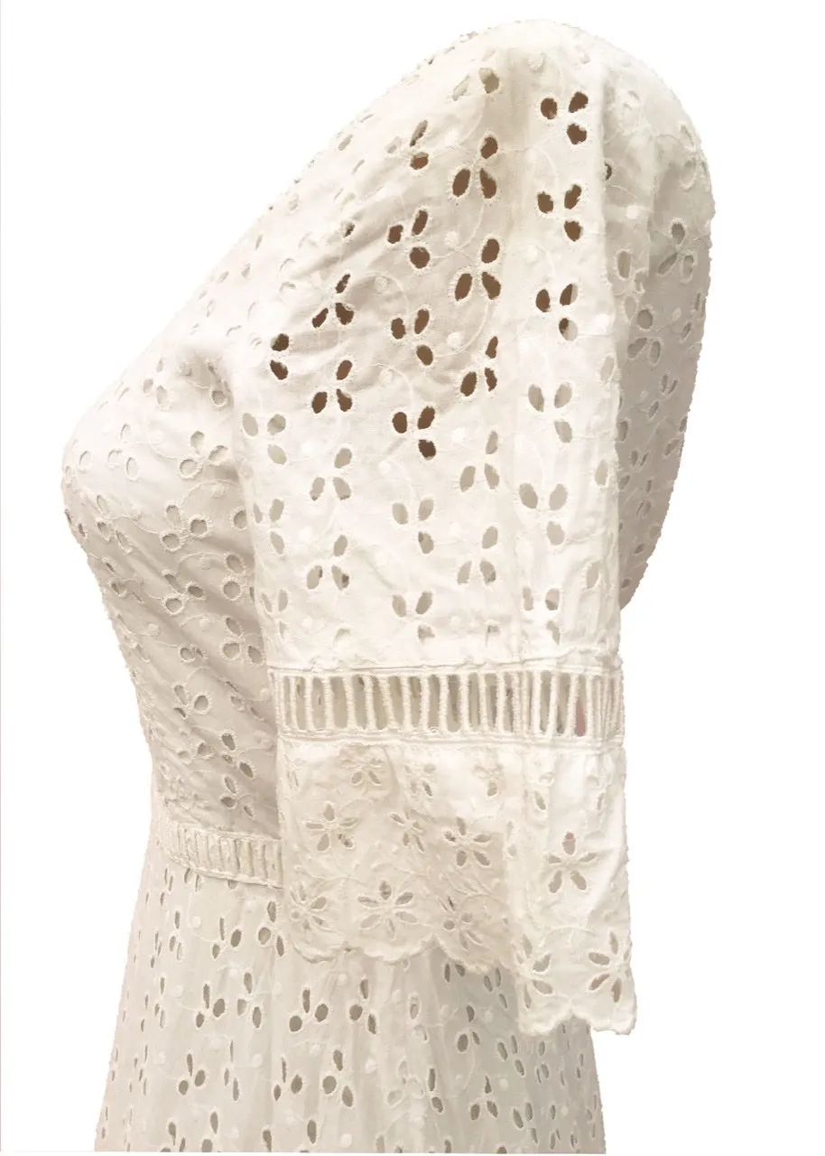 Beautiful Broderie Anglaise Boho Wedding Dress