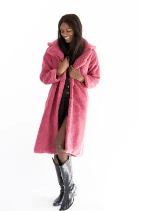 Berry Teddy Coat