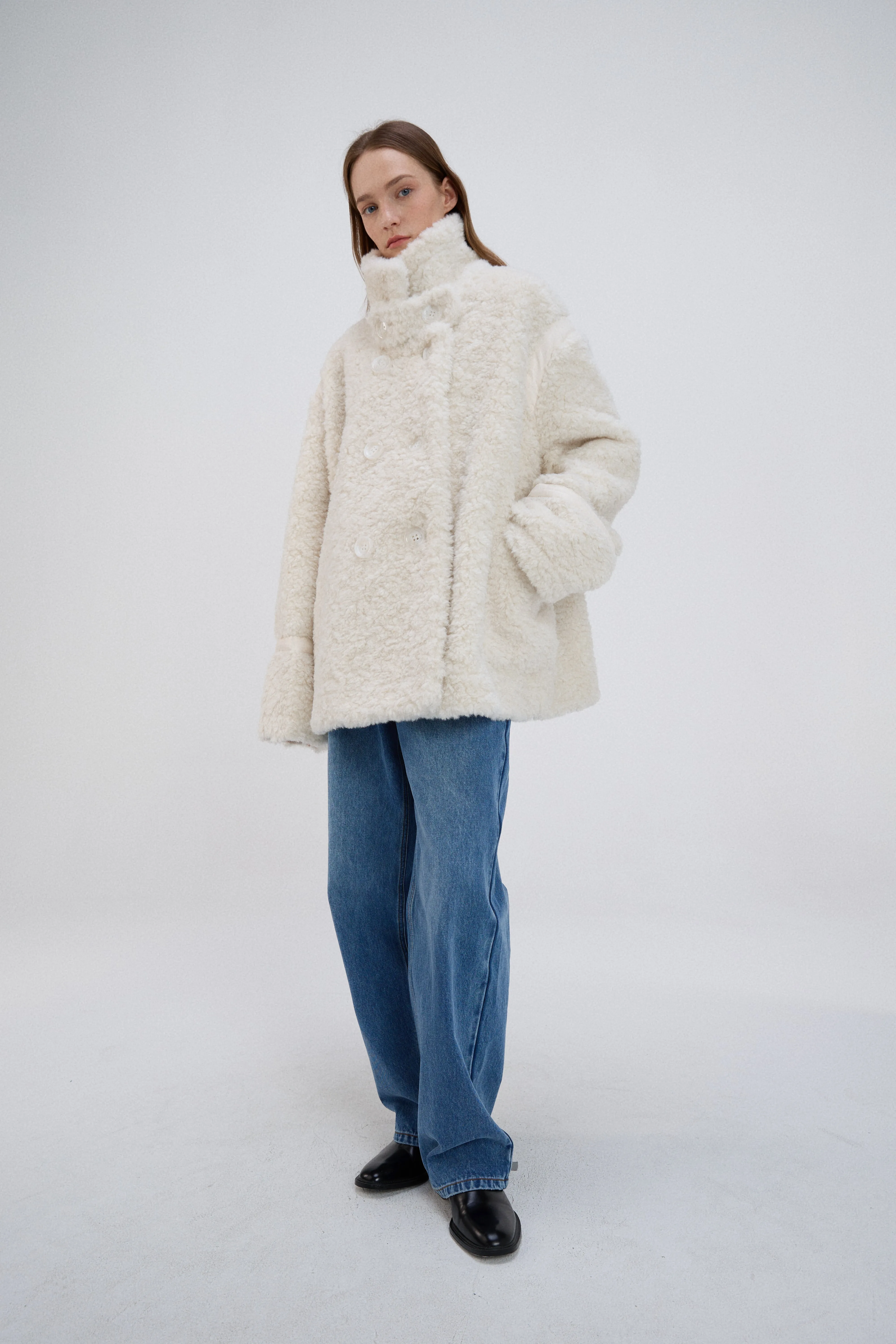 Biker Teddy Bear Coat - White