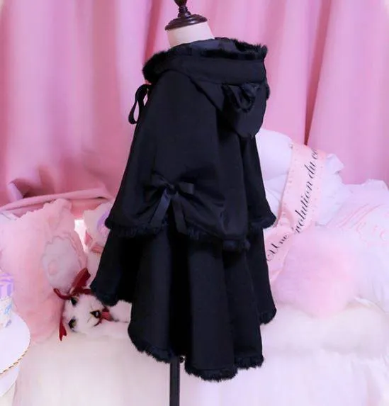 Black Cat Hoodie Bat Sleeve Cloak Coat SD01743