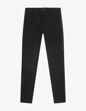 Black Contrast Stitch Chino Trousers