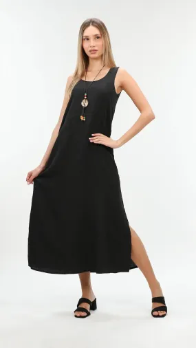 Black Maxi Dress With Open Side