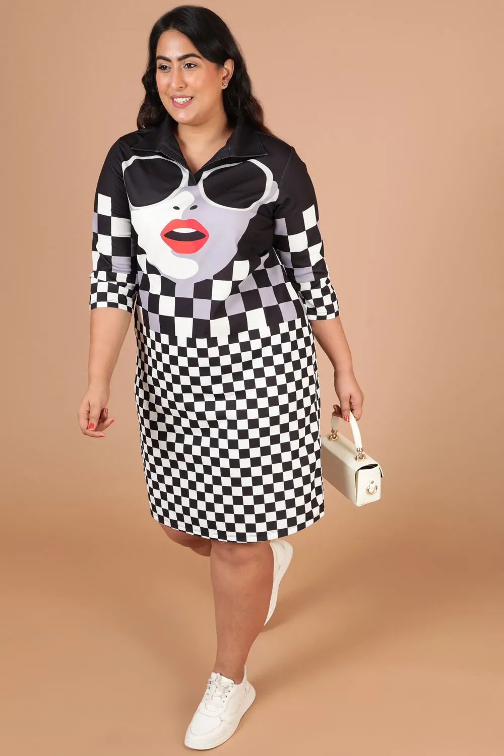 Bold Face Shirt Dress