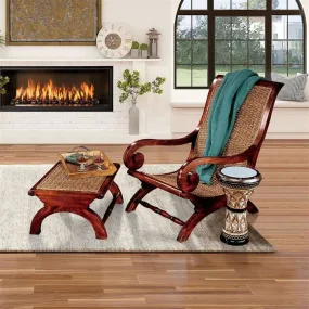 British Colonies Plantation Handsome Mahogany Chair and Footstool