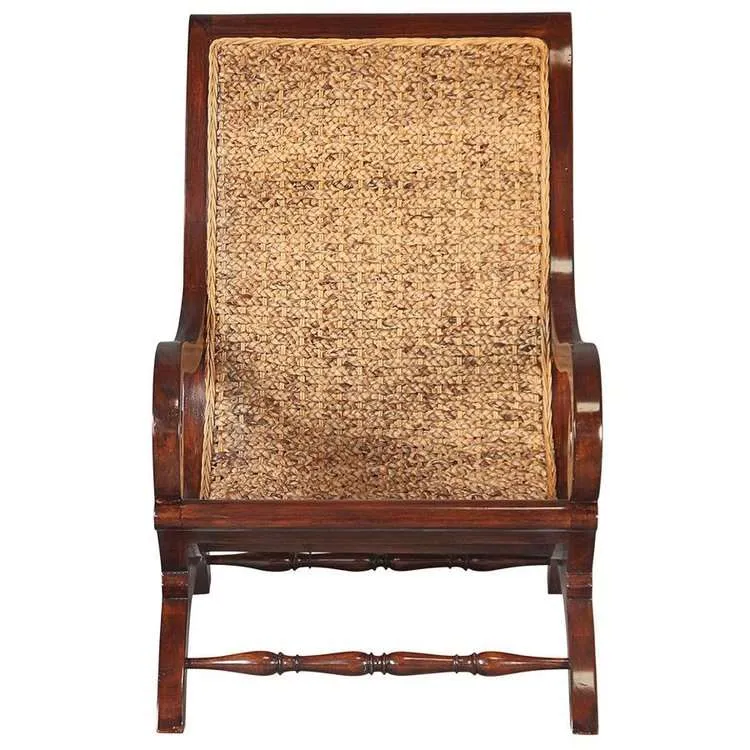 British Colonies Plantation Handsome Mahogany Chair and Footstool