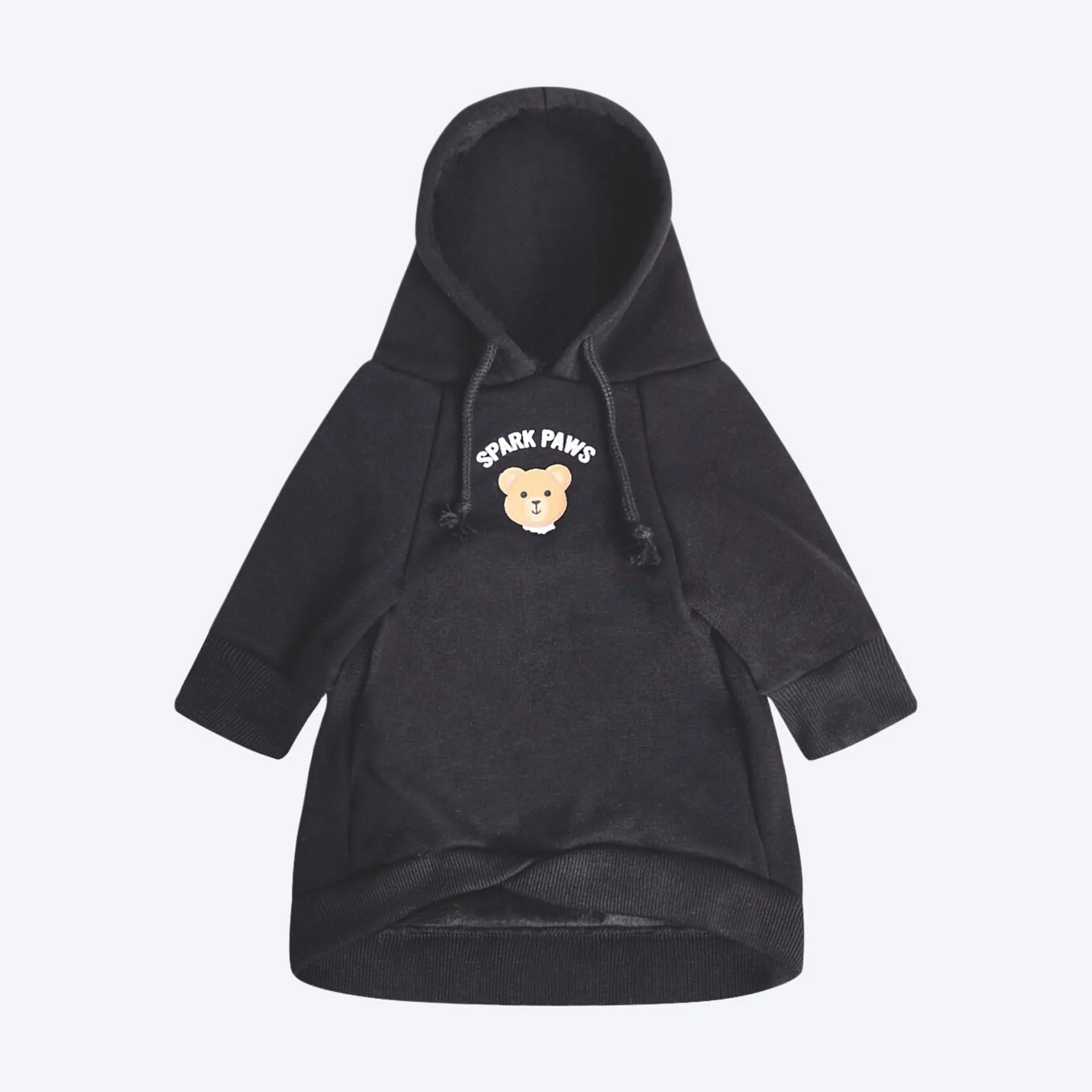 Broken Teddy Bear Dog Hoodie - Black