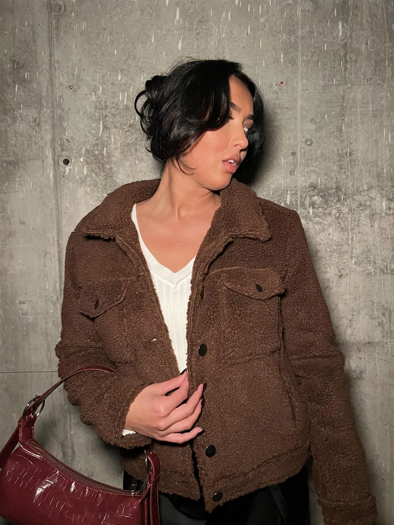 Brown Teddy-Bear Midi-Coat