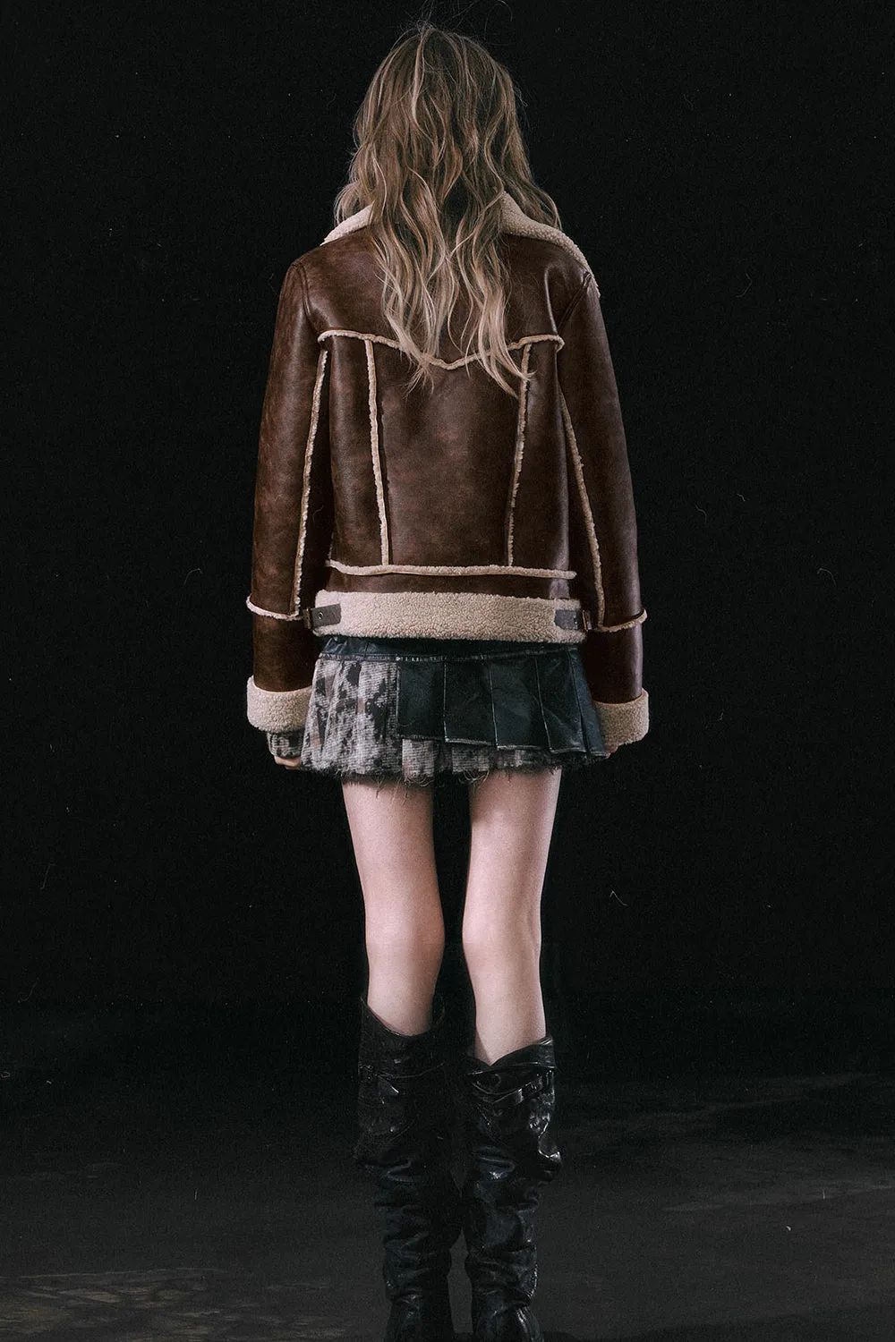 Buckled Leather Coat