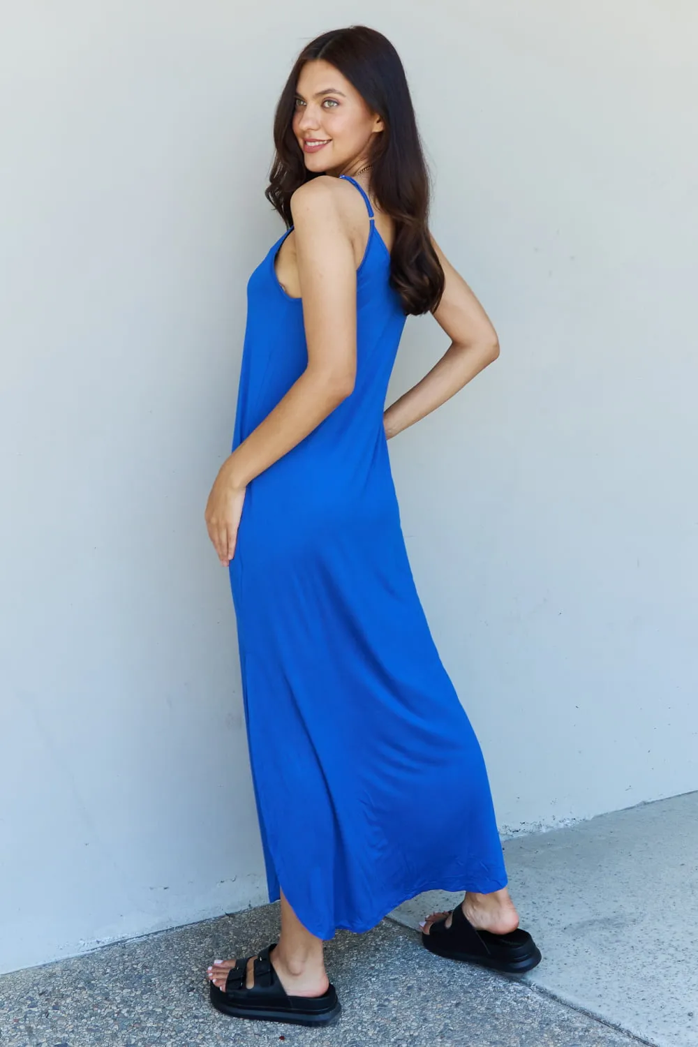 Cami Side Slit Maxi Dress in Royal Blue