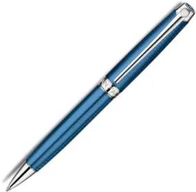 Caran d'Ache Leman Silver Coat Rhodium Plated Grand Bleu Ballpoint Pen