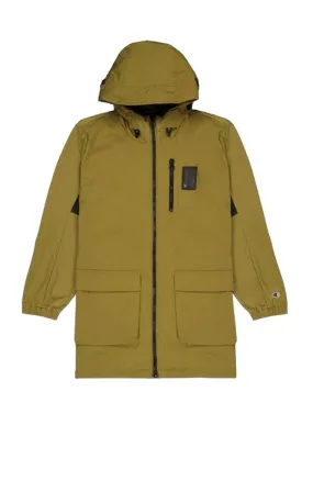 Cargo Pocket Hooded Coat - Olive Khaki