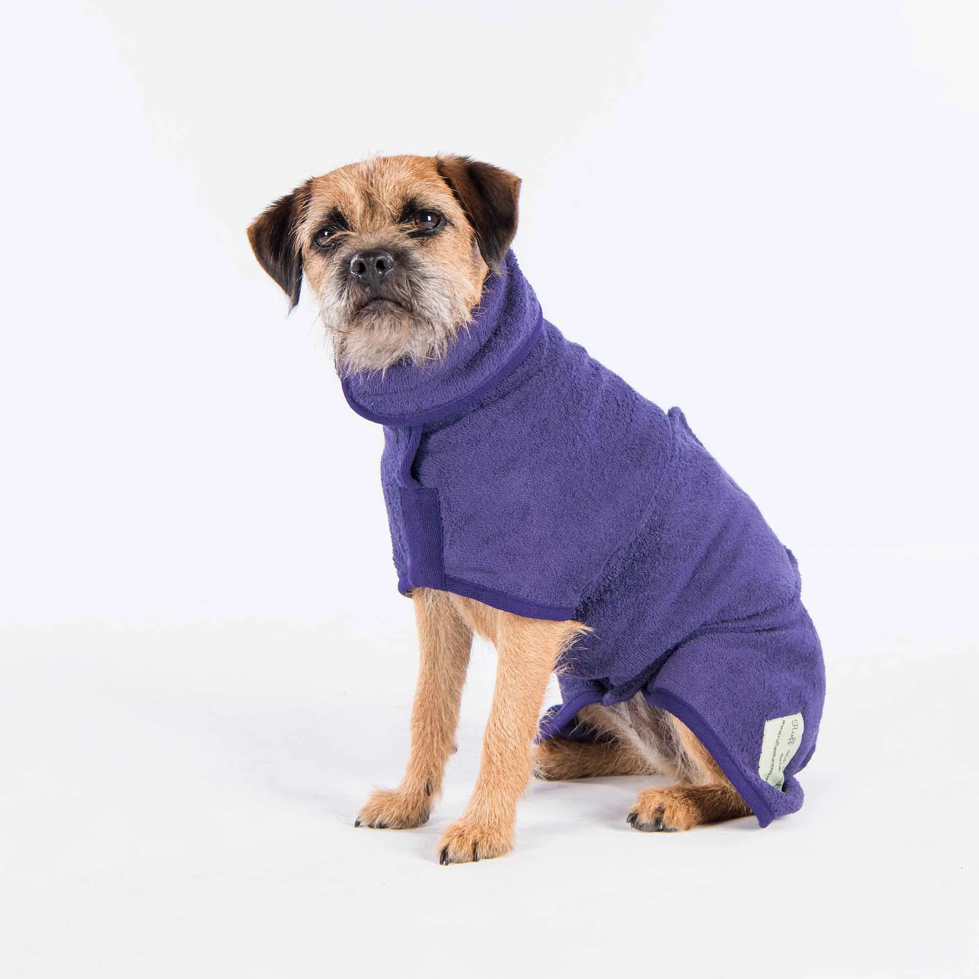 Classic Dog Drying Coat in Purple Heather by Ruff and Tumble