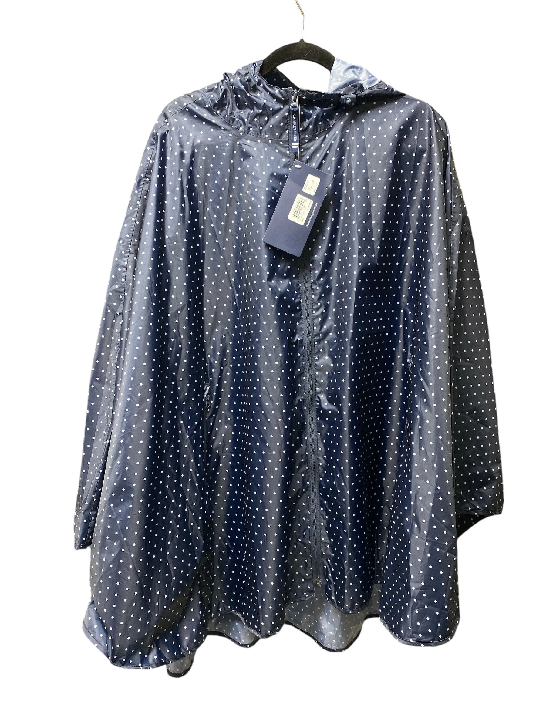 Coat Raincoat By Clothes Mentor In Polkadot Pattern, Size: Osfm