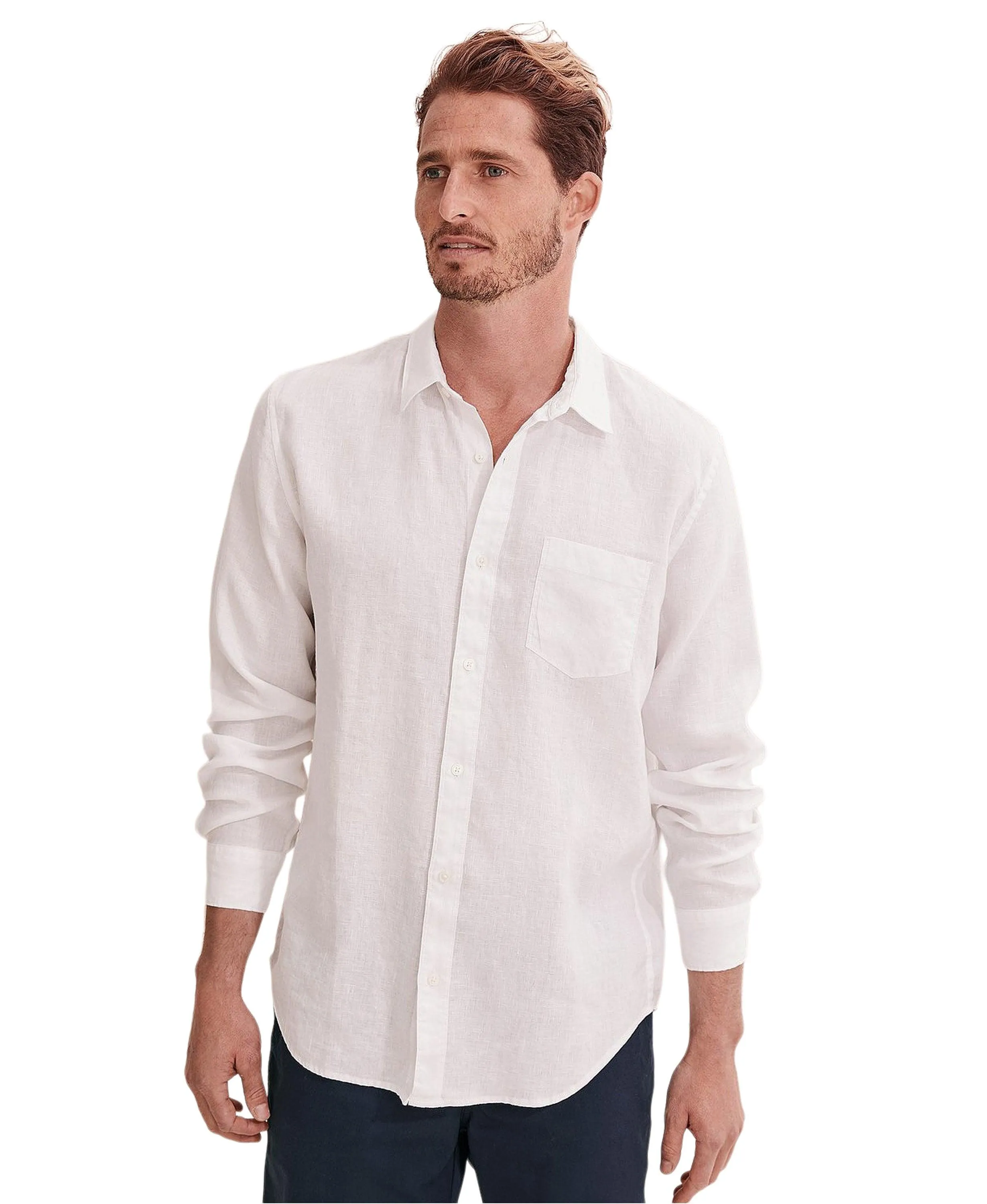 Country Road Men's White Linen Shirt