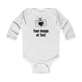 Cute Infant Long Sleeve Bodysuit - Customizable with Your Photo or Logo | Perfect for Baby Showers & New Parents