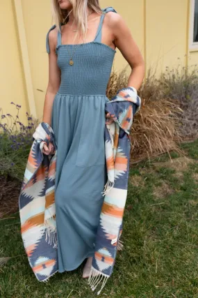 Daytripper Wide Leg Jumpsuit - Blue Gray