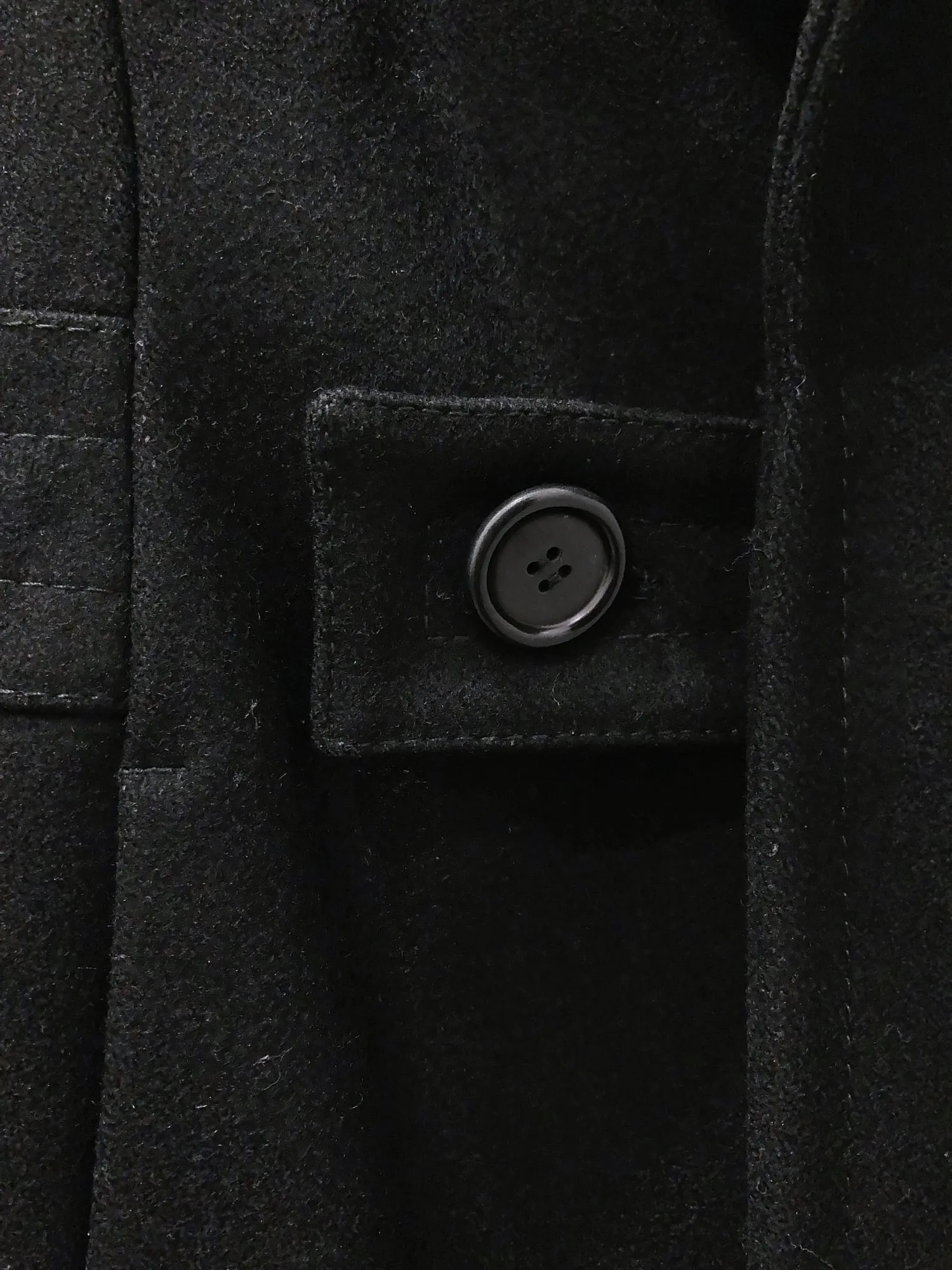 Dirk Bikkembergs 1990s black wool melton large peak lapel coat - size 40