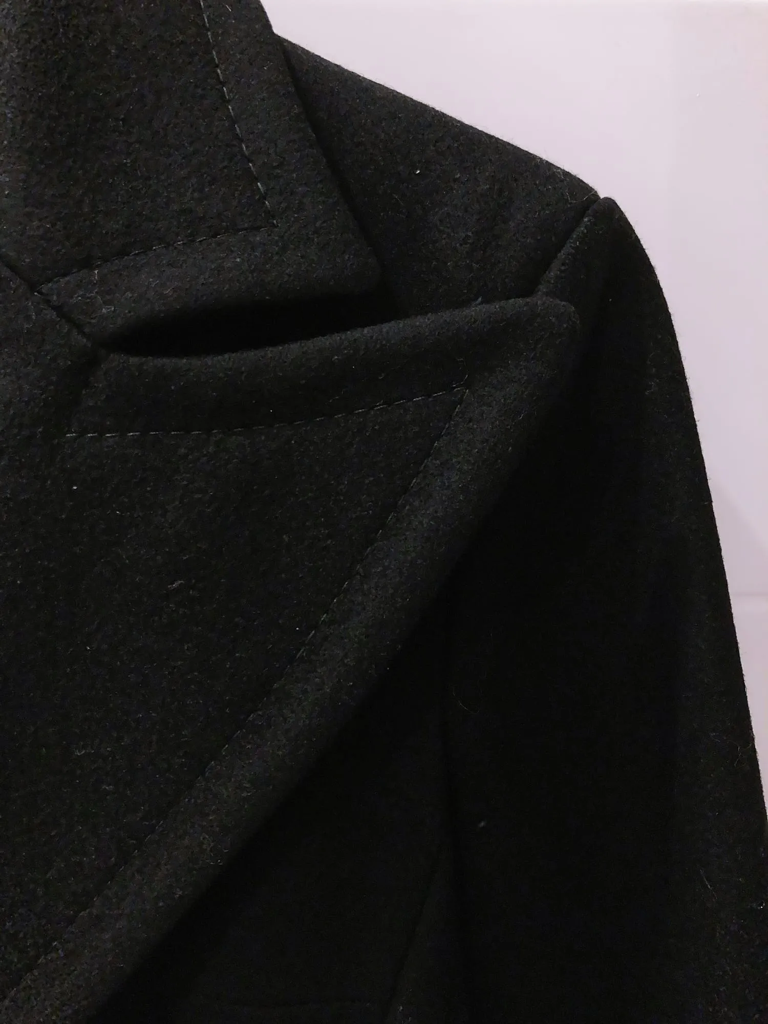 Dirk Bikkembergs 1990s black wool melton large peak lapel coat - size 40