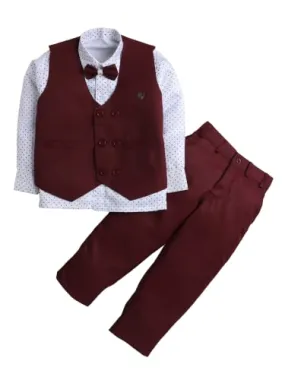 DKGF FASHION 3-Piece Suit for Boys(DC006-6) Maroon