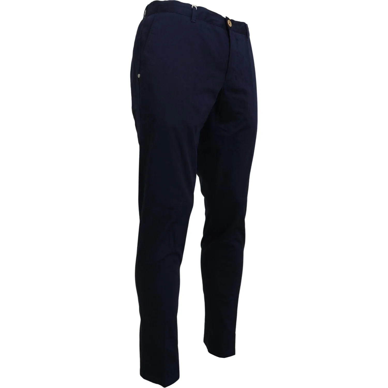 Domenico Tagliente Elegant Dark Blue Slim Chino Pants