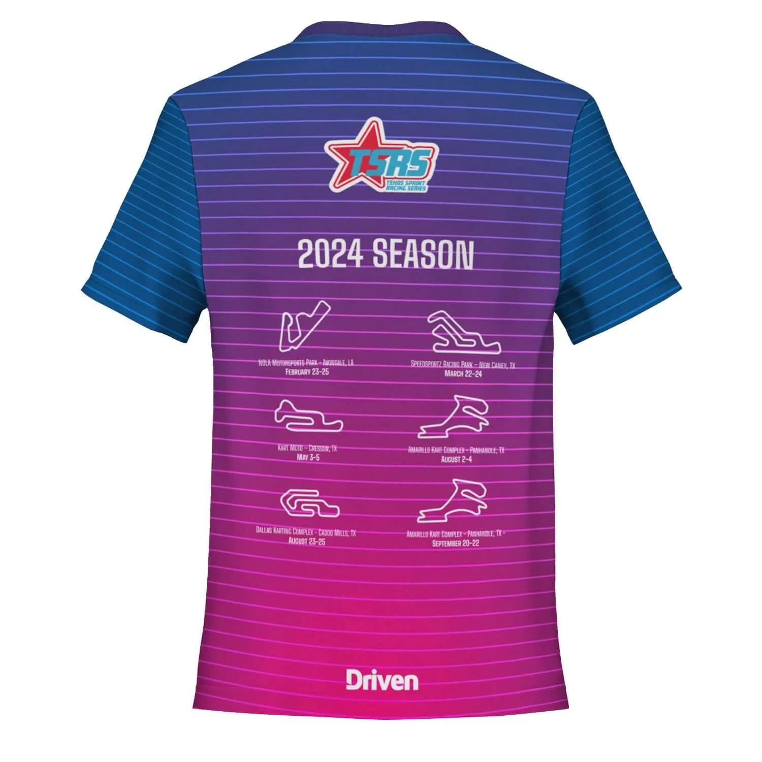 DRIVEN | TSRS '24 | T-Shirt with Pocket  - Adult - Pink/Blue