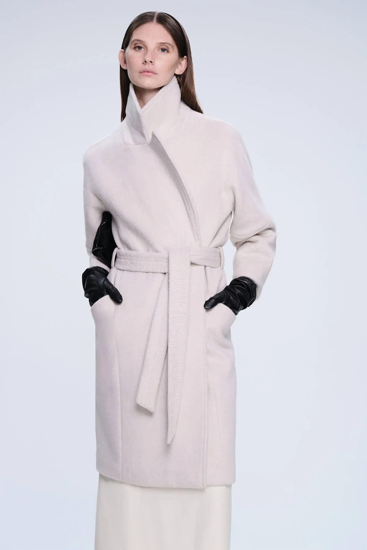 Dynamic Fit Sofia Cachet Wool Blend Stone Coat