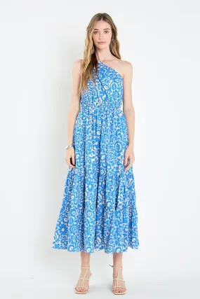 English Factory - One Shoulder Print Maxi Dress