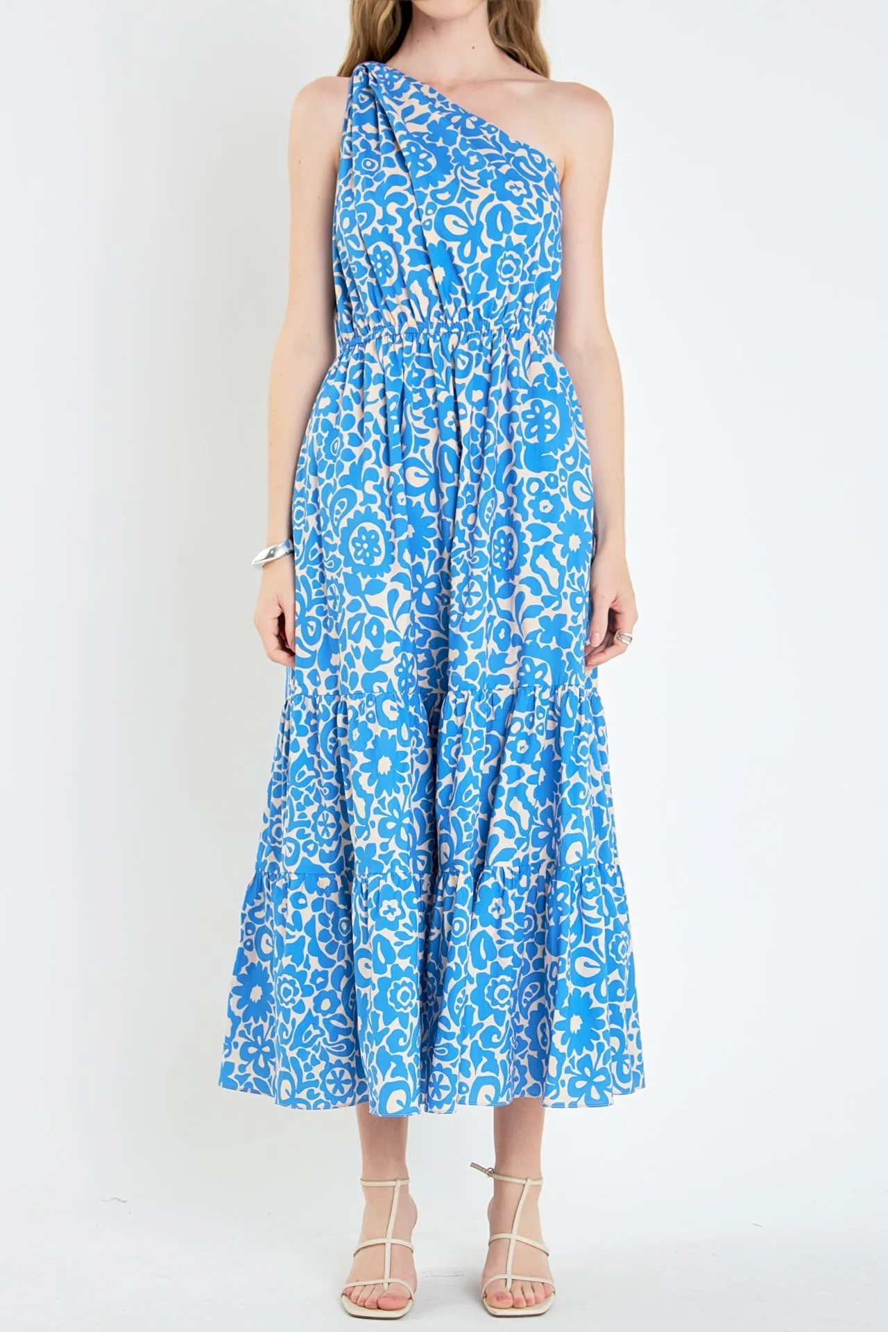 English Factory - One Shoulder Print Maxi Dress